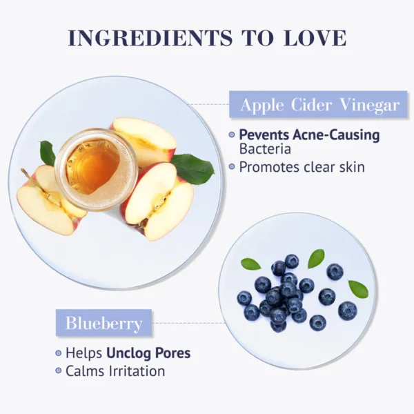 Apple Cider Vinegar & Blueberry Anti Acne Face Wash - Image 3