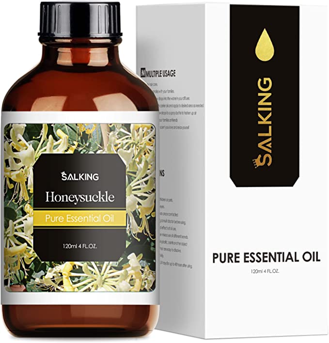 Honeysuckle Essential Oil 4 Fl Oz (120ml) – Pure and Natural Honeysuckle Aromatherapy Fragrance Oil, Honeysuckle Oil for Diffusers, Candle Making, Massage, Soap